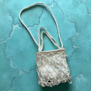LA REGALE Vintage White Beaded Fish Cocktail Bag Purse
